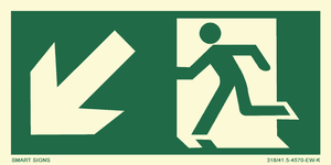 Hovedbilde L&oslash;pende mann - Pil skr&aring;tt ned  Venstre, Aluminium, Velg st&oslash;rrels