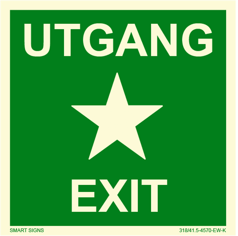 Exit / Utgang  - Norsk skilt