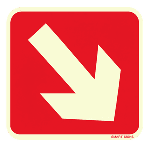 Hovedbilde Brannskilt, pil skr&aring; / diagonalt, PVC
