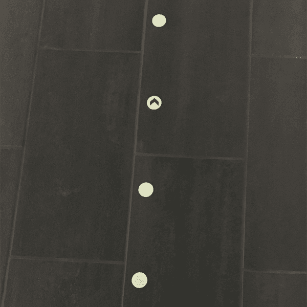 Efterlysande cirkel m/Pil i vinyl &oslash;40 mm, Extra l&aring;ng urladdning