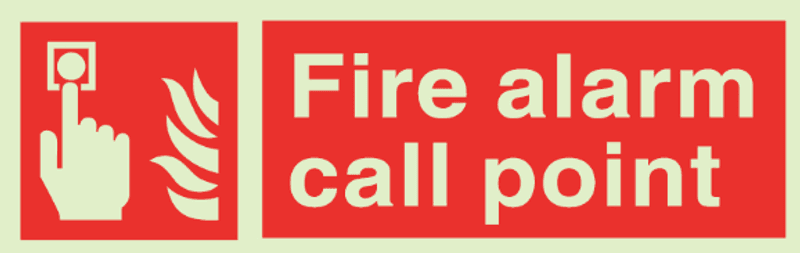 Fire alarm call point w text