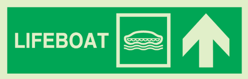 Lifeboat with arrow - up 
