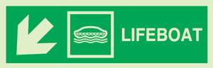 Hovedbilde Lifeboat with arrow - diagonally down left