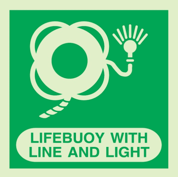 Lifebuoy with line and light w text