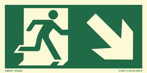 Hovedbilde L&oslash;pende mann - Pil skr&aring;tt ned H&oslash;yre, Aluminium, Velg st&oslash;rrelse