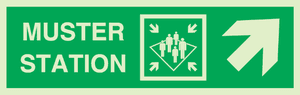 Hovedbilde Muster station with arrow diagonally up right