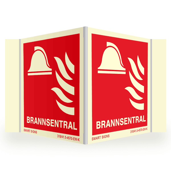 Brannsentral - Plogskilt, Aluminium